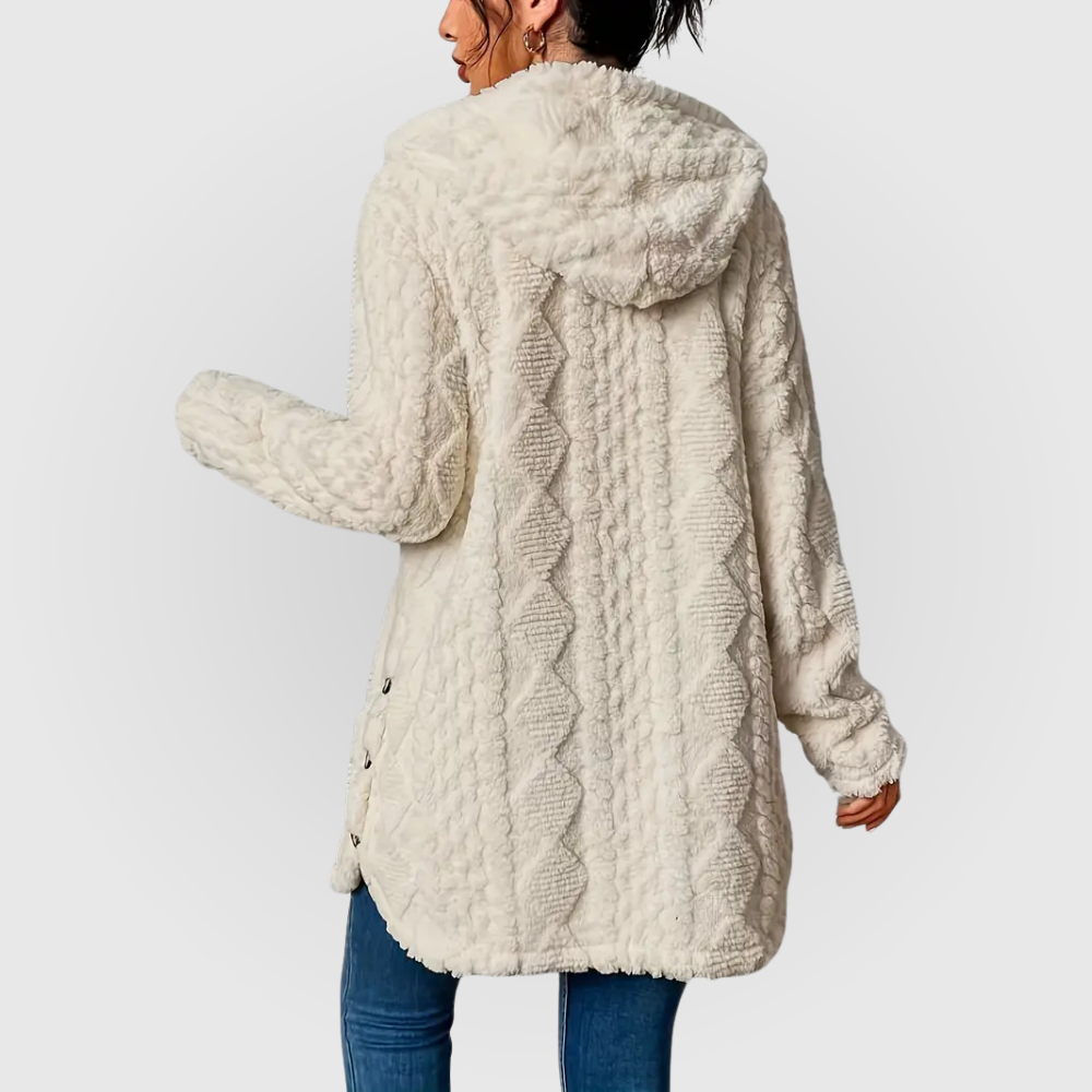 Evelyn | Plyšový svetr s kapucí