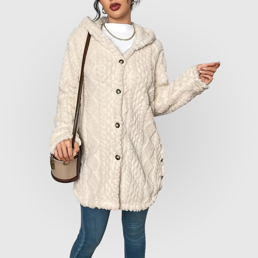 Evelyn | Plyšový svetr s kapucí