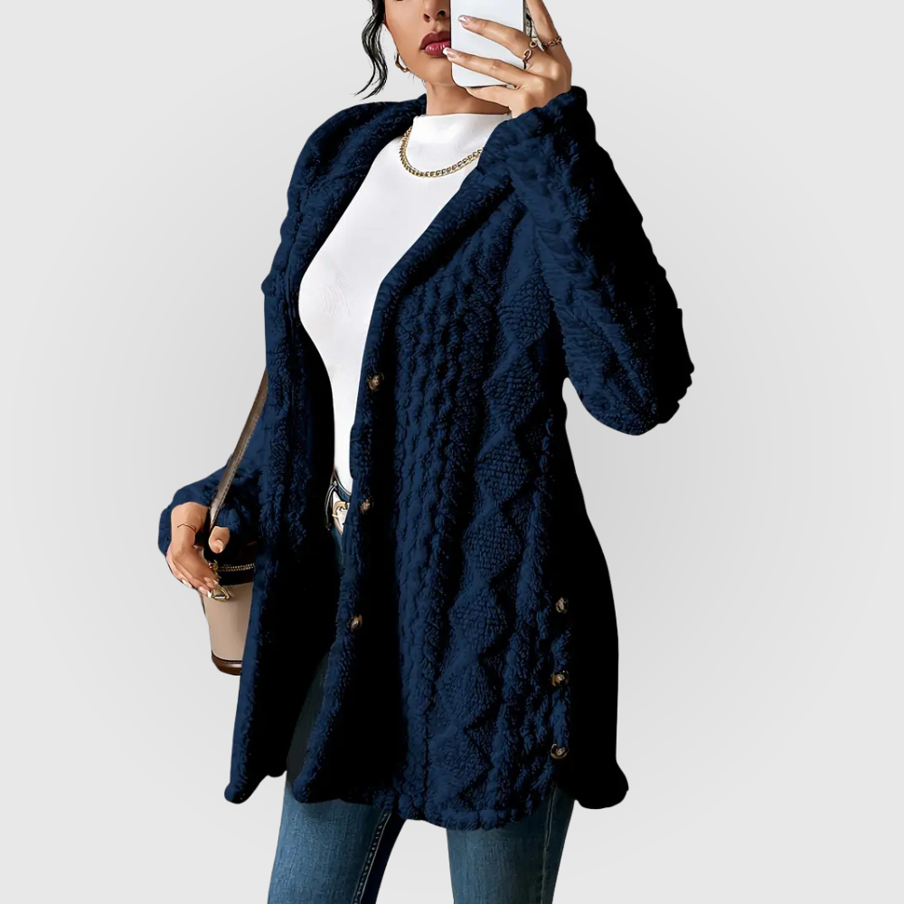 Evelyn | Plyšový svetr s kapucí