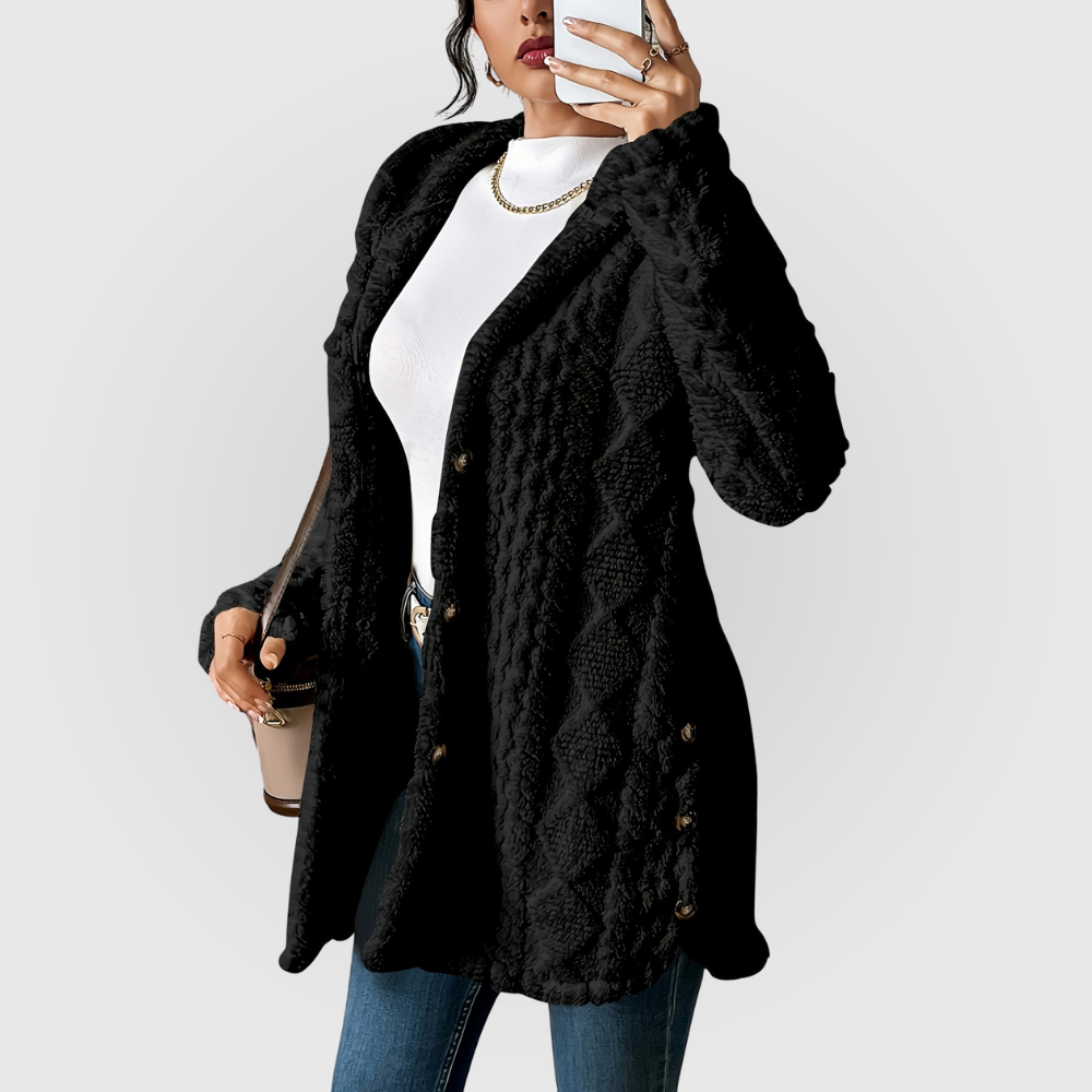 Evelyn | Plyšový svetr s kapucí